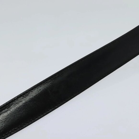 LOUIS VUITTON Belt Leather 29.9""""""""-34.3"""""""" Black Silver M9831 LV A... - Picture 6 of 16